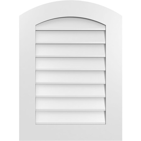 Ekena Millwork Arch Top Surface Mount PVC Gable Vent: Functional, w/ 3-1/2"W x 1"P Standard Frame, 22"W x 30"H GVPAR22X3001SF